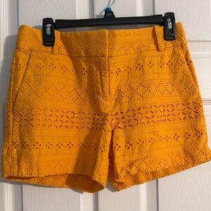 LOFT Mustard Yellow Eyelet Shorts | Size 4